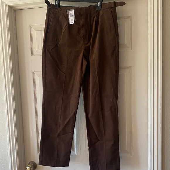Todd Snyder Brushed Cotton Side Tab Trousers Sz34/32.Brown Chinos NWT